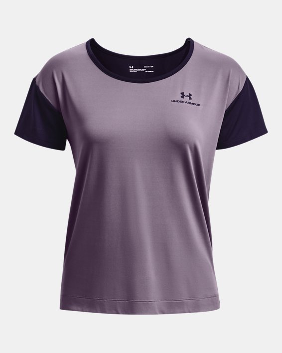 Women's UA RUSH™ Energy Colorblock Short Sleeve, Purple, pdpMainDesktop image number 4
